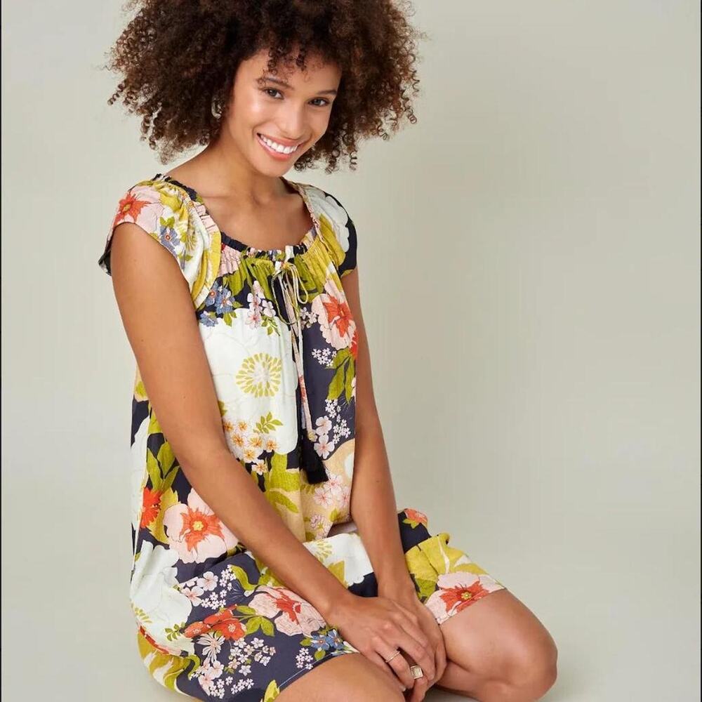 Tribal femme smocked maxi dress